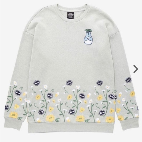 XL Our Universe My Neighbor Totoro Forest Spirits Embroidered Crewneck - Picture 5 of 6